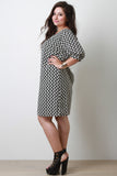 Plus Size Contemporary Print Shift Dress