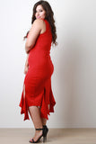 Plus Size Waterfall Hem Dress