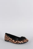 Qupid Bohemian Fringe Leopard Ballet Flat