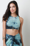 Clouded Dye Sleeveless Crop Top