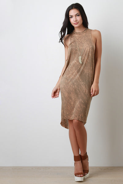 Earthy Mineral Dye Midi Dress