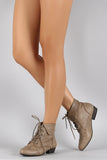 Breckelle Pointy Toe Lace Up Booties