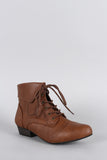 Breckelle Pointy Toe Lace Up Booties