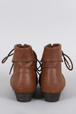 Breckelle Pointy Toe Lace Up Booties