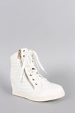 Liliana Quilted High Top Wedge Sneaker