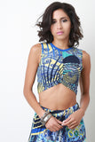 Paisley Twisted Crop Top