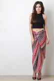 Sweet Paisley Drape Maxi Skirt