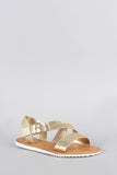 Bamboo Strappy Metallic Sandal