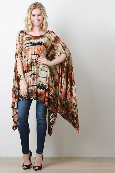 Tie Dye Handkerchief Poncho Top