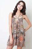 Bohemian Caged Yoke Shift Dress