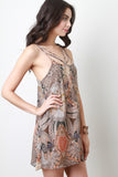 Bohemian Caged Yoke Shift Dress