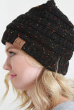 Speckle Ridged Knit Beanie