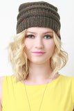 Speckle Ridged Knit Beanie