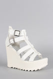 Wild Diva Lounge Caged Lug Sole Wedge