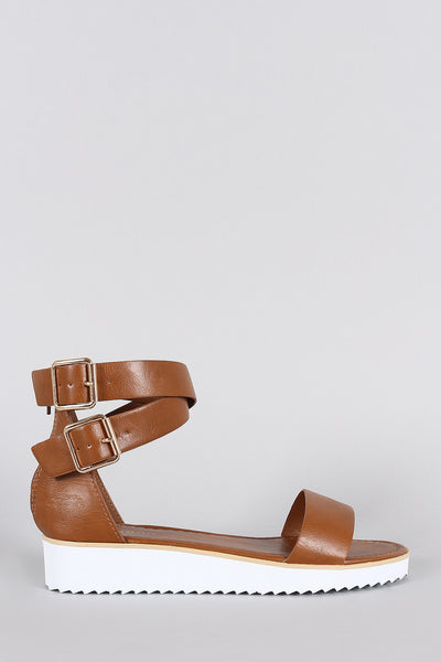 Bamboo Ankle Wrap Flatform Sandal