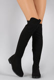 Suede Round Toe Riding Thigh High Boot