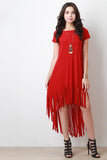 Boxy Cut Fringe Dress