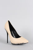 Liliana Magazine Print Pointy Toe Stiletto Pump