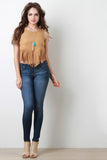 Suede Open Back Fringe Top