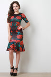 Roses Peplum Dress