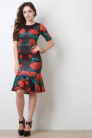 Roses Peplum Dress