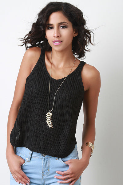 Sleeveless Knit High-Low Top