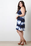 Plus Size Casual Tie Dye Sleeveless Shift Dress