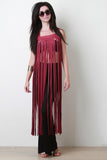 Suede Falling Fringe Maxi Top