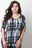 Plus Size Tie Dye Dolman Sleeve Top