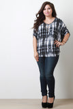 Plus Size Tie Dye Dolman Sleeve Top