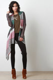 Multicolor Stripes Draping Cardigan