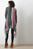 Multicolor Stripes Draping Cardigan