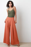 Inverted Pleat Wide Leg Pants