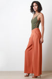 Inverted Pleat Wide Leg Pants