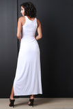 Goddess Knotted Drape Maxi Dress