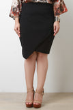 Plus Size Texture Envelope Skirt