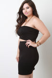 Plus Size Keyhole Midsection Tube Dress