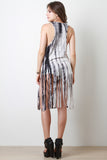 Tie Dye Sleeveless Fringe Top