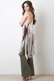 Tie Dye Sleeveless Fringe Top