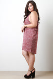 Plus Size Side Cutout Marled Knit Dress