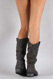 Bamboo Slouchy Almond Toe Cowgirl Knee High Boot