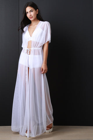 Plus Size Semi-Sheer Maxi Cover Up