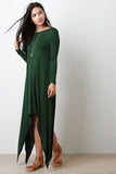 Long Sleeve Sharkbite Maxi Dress