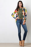 Watercolor Floral Open Front Blazer