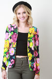 Garden Floral Open Front Blazer