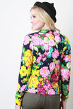 Garden Floral Open Front Blazer