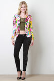 Garden Floral Open Front Blazer