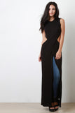 Sleeveless Split Drape Maxi Top