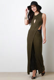 Sleeveless Split Drape Maxi Top