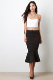 Scuba Peplum Mermaid Midi Skirt